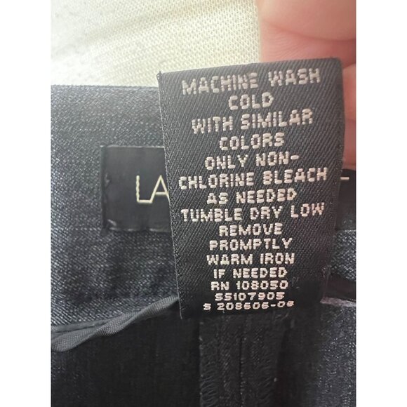 Lane Bryant Women’s dress pants size 20 wide leg zipper charcoal 3 pockets cuffe - Picture 12 of 14